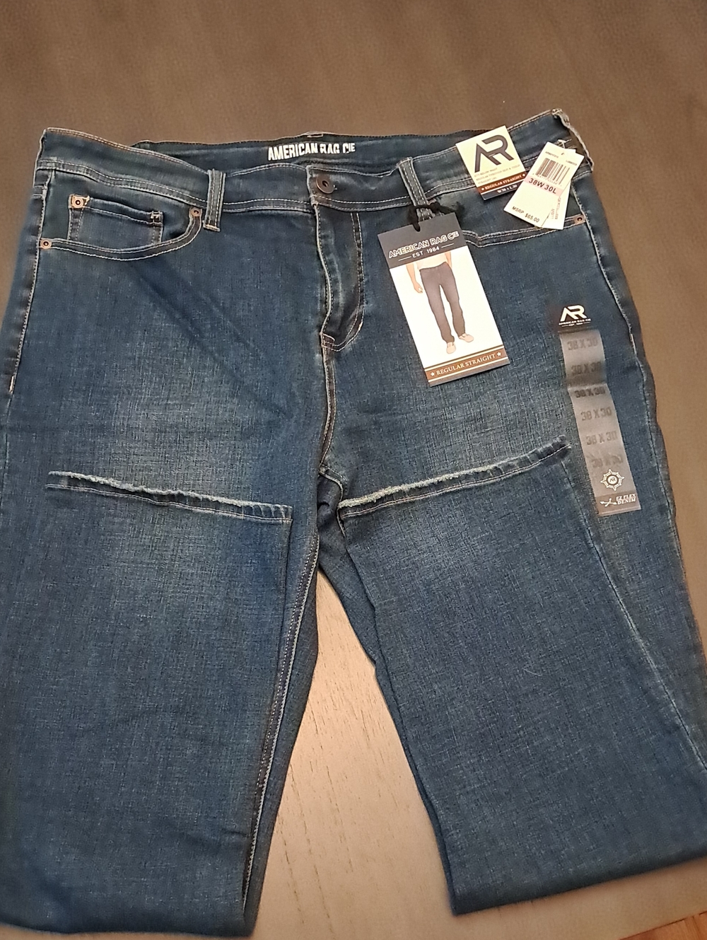 American Rag Men's Deep Blue Regular Straight Jeans